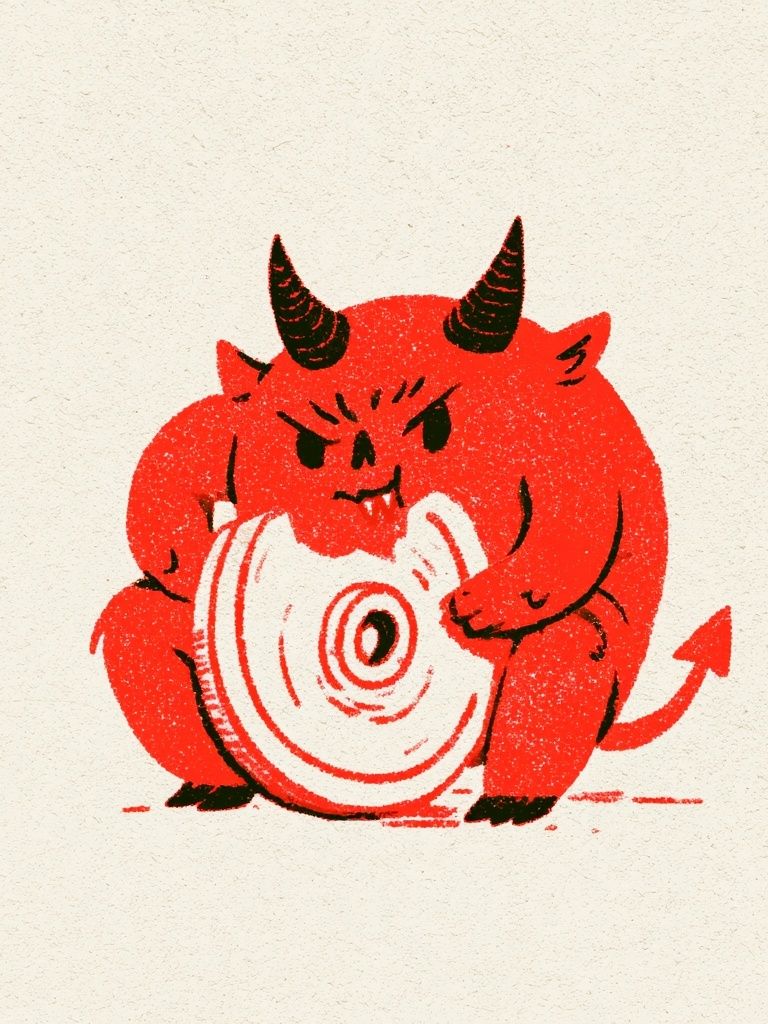 Red Devil Cartoon Print. poster — illustration art
