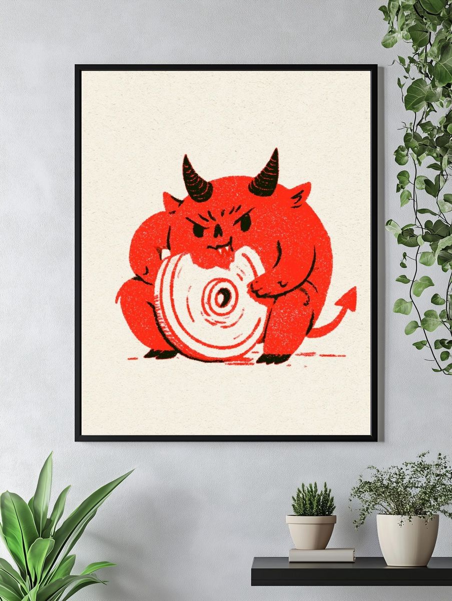 Red Devil Cartoon Print. — room view 4