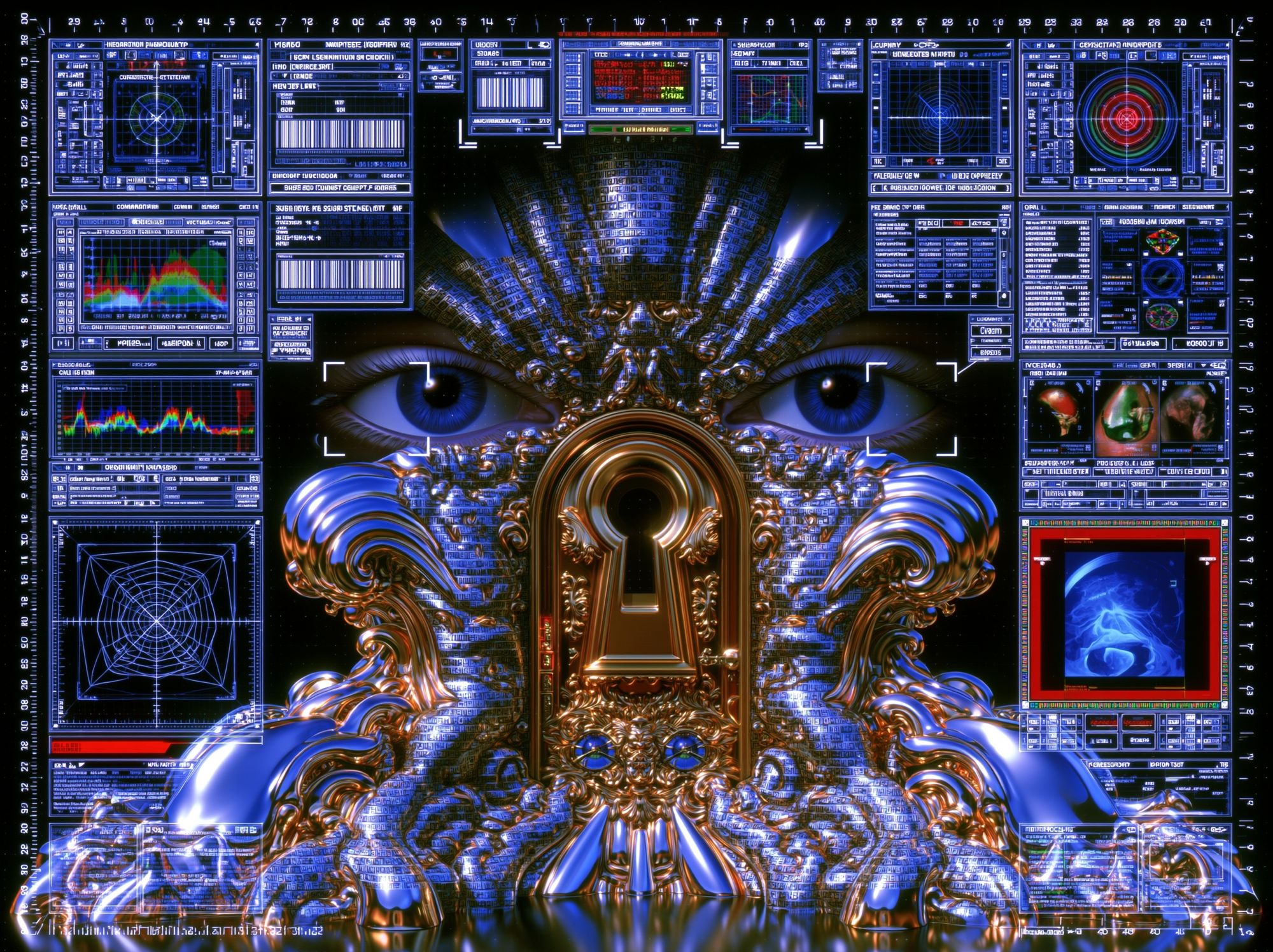 Cybernetic Eyes Surrealism Print. poster detail