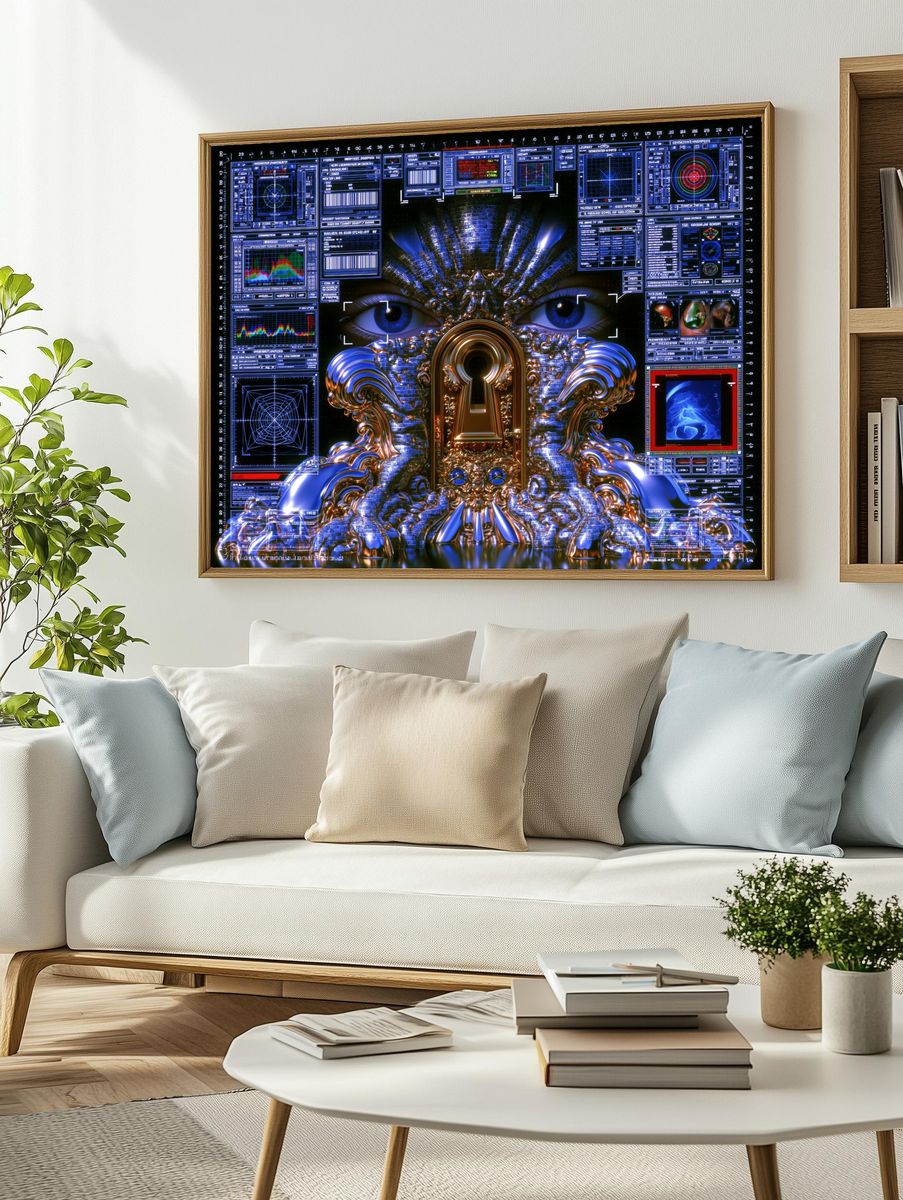Cybernetic Eyes Surrealism Print. — room view 2