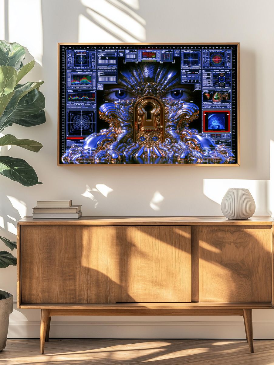 Cybernetic Eyes Surrealism Print. — room view 3