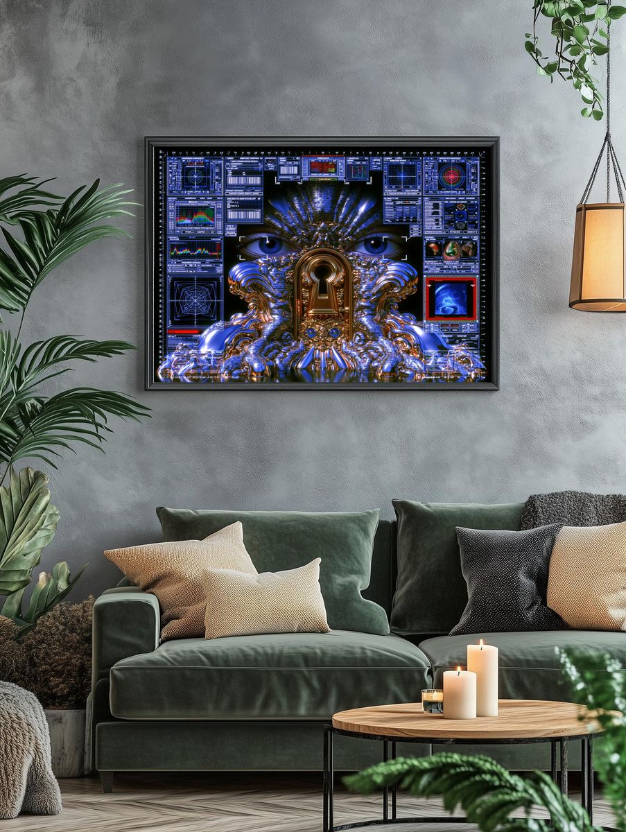 Cybernetic Eyes Surrealism Print. — room view 4