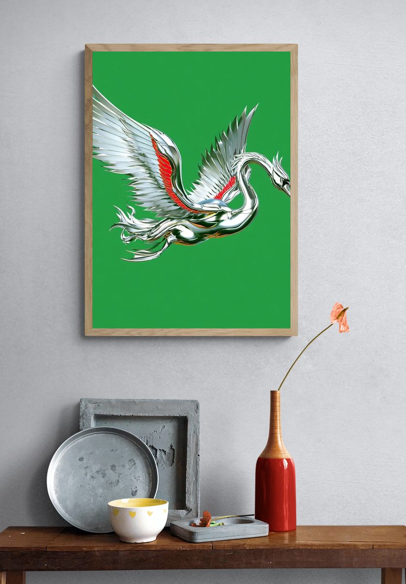 Burning Heart Ink Poster. — room view 3