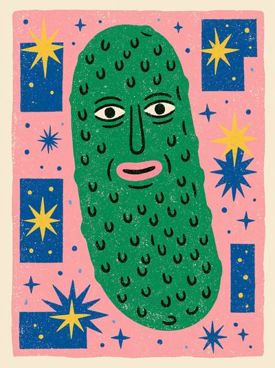 Green Face Pop-Art Poster. poster