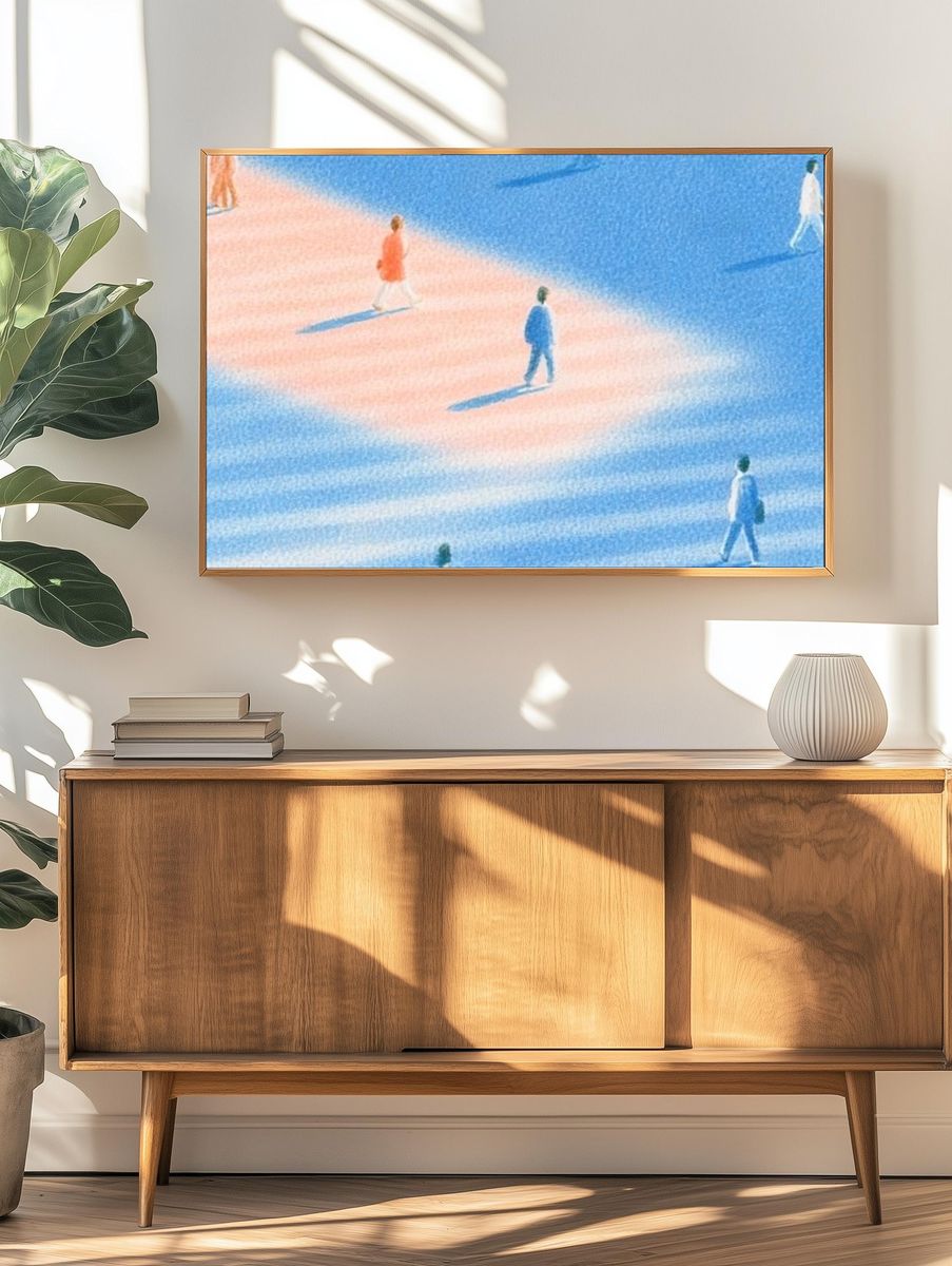 Dreamlike Walkers Illustration Print. — room view 3