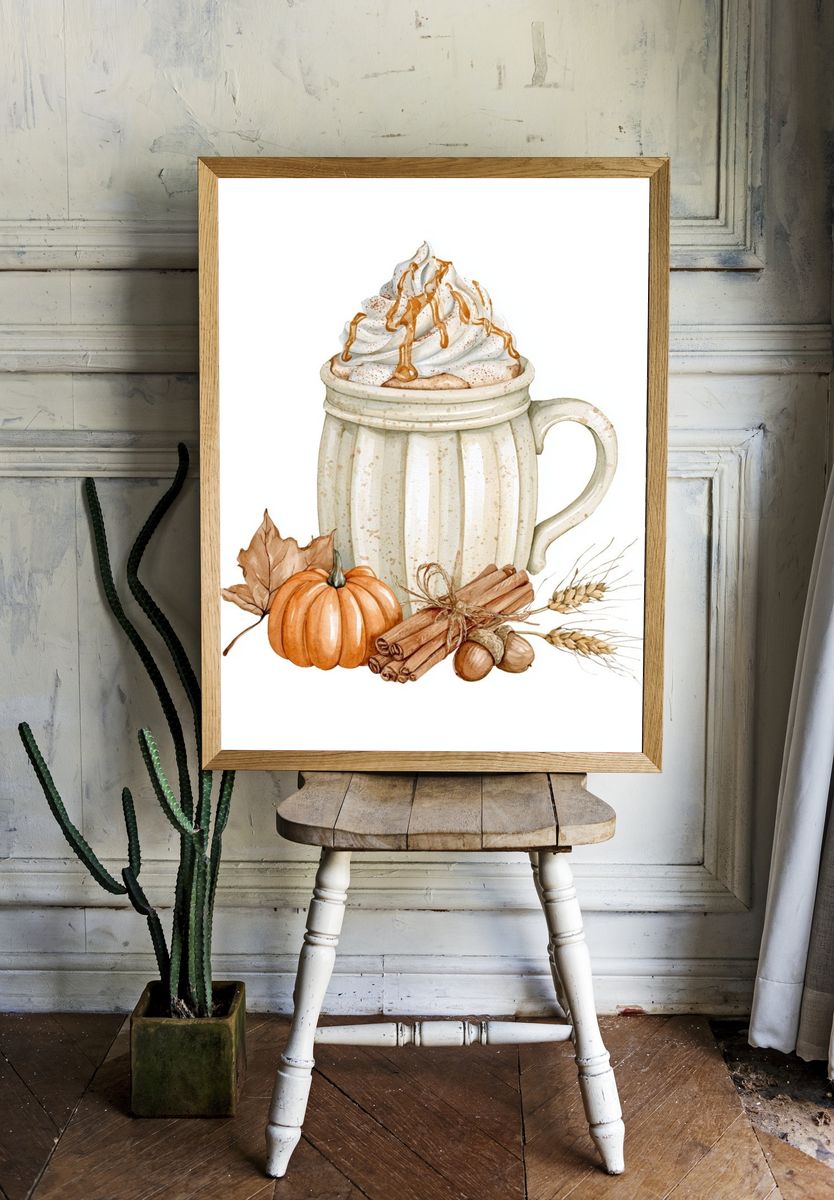 Autumn Pumpkin Spice Mug Print. — room view 1