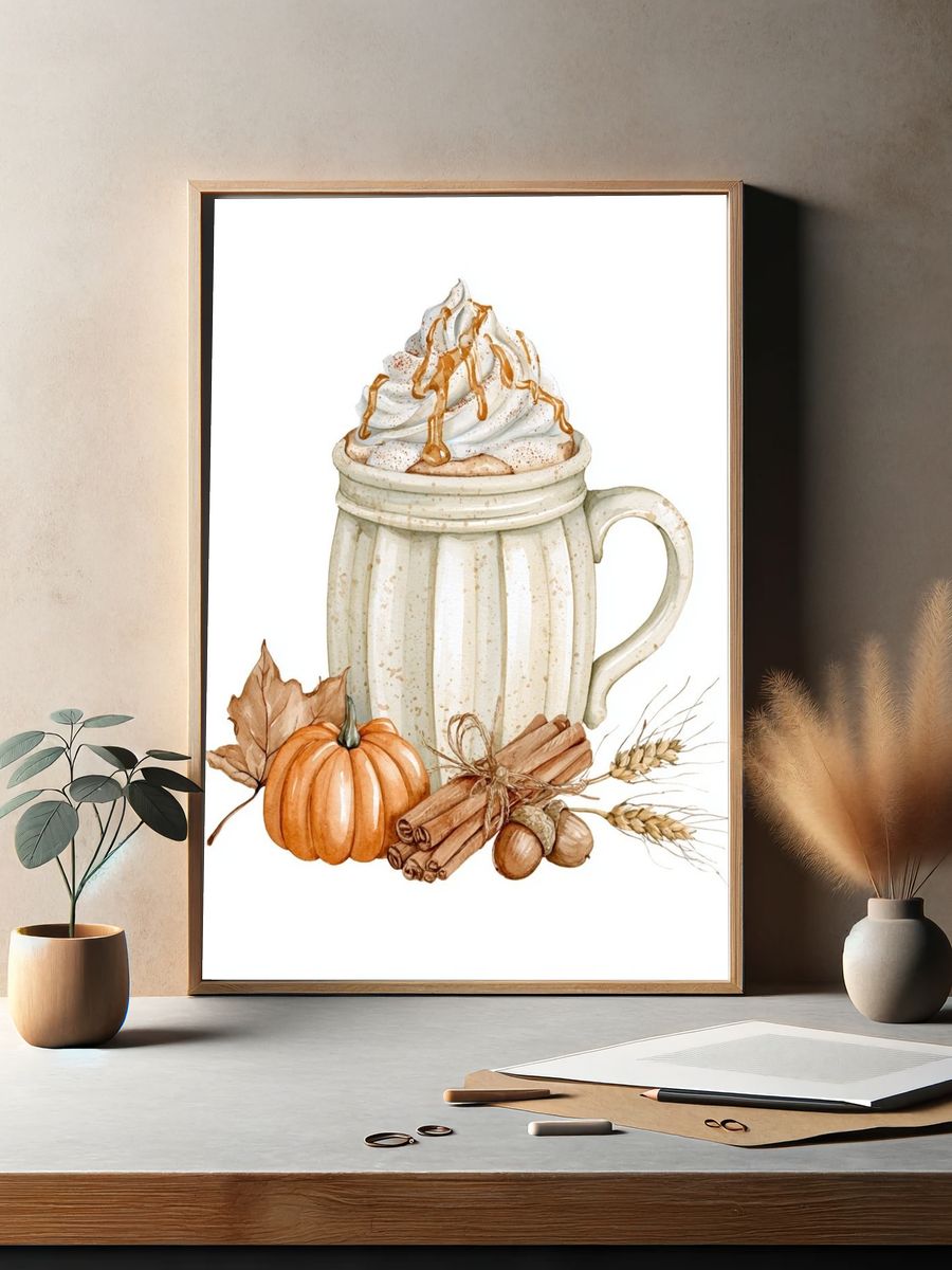 Autumn Pumpkin Spice Mug Print. — room view 2