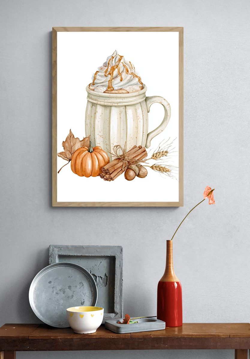 Autumn Pumpkin Spice Mug Print. — room view 3