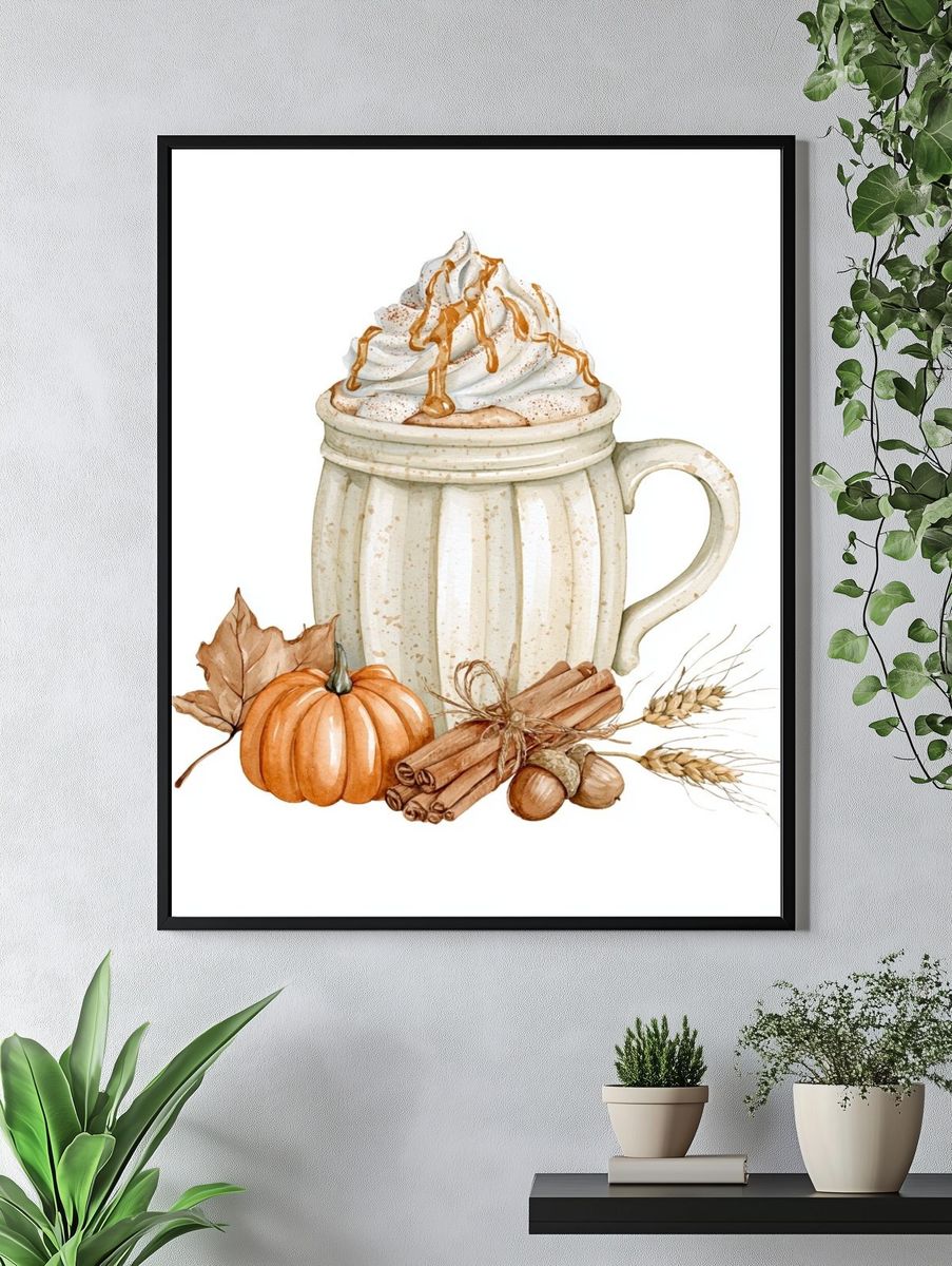 Autumn Pumpkin Spice Mug Print. — room view 4