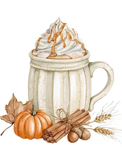 Autumn Pumpkin Spice Mug Print. poster