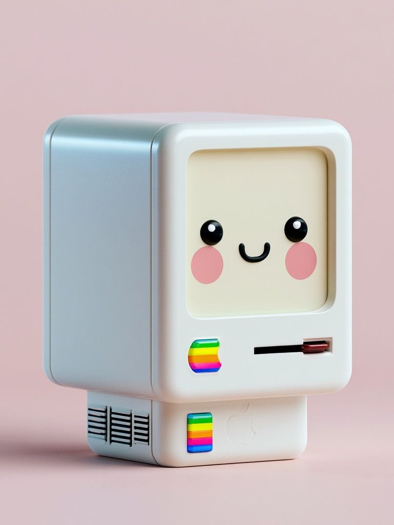 Kawaii Retro Computer Illustration Poster. poster detail