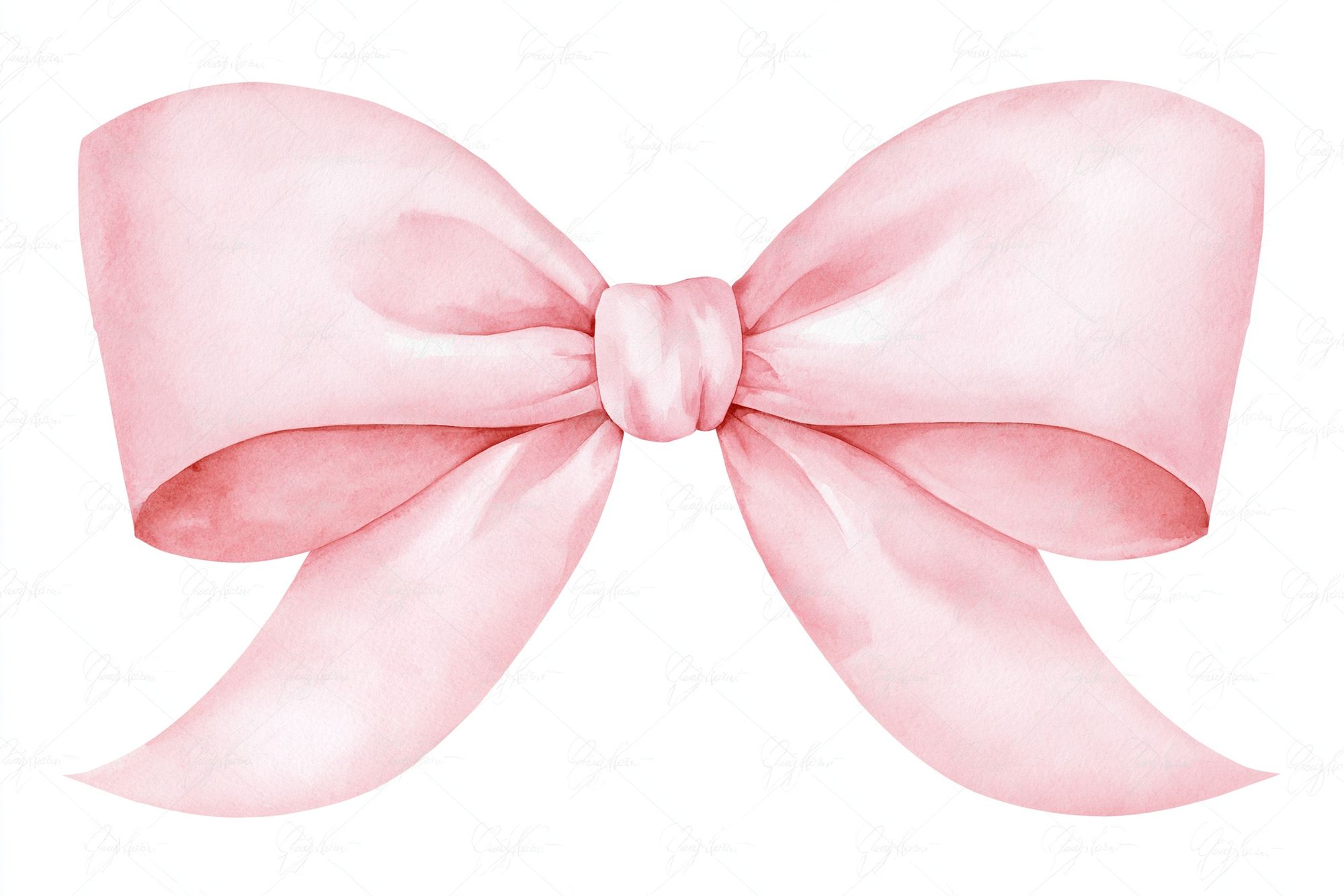 Pink Bow Watercolor Print. poster — illustration art