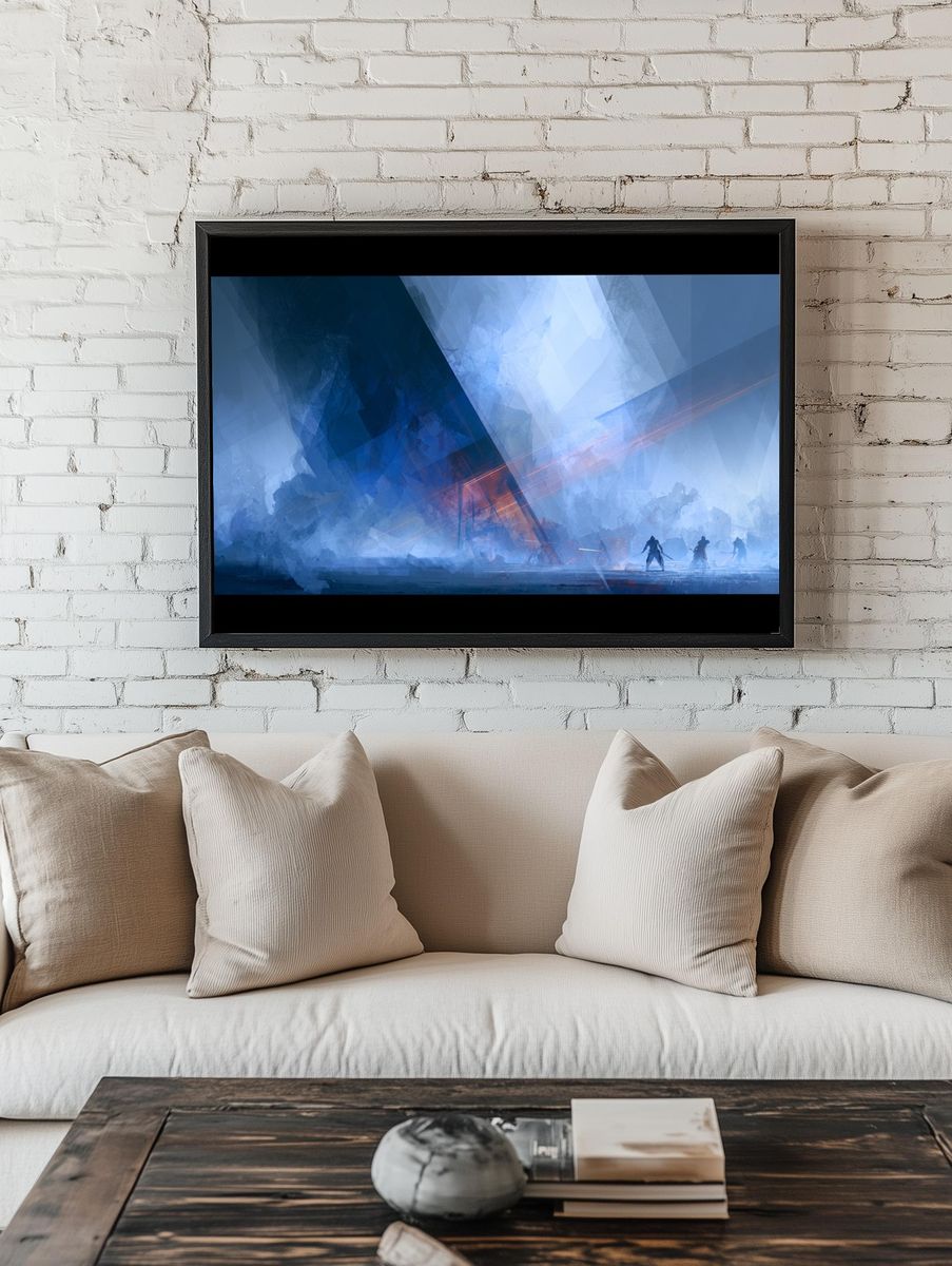 Frozen Battle Scene Digital Art Print. room preview