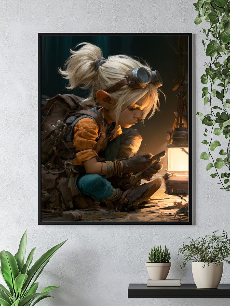 Lantern Explorer Fantasy Illustration Poster. — room view 4