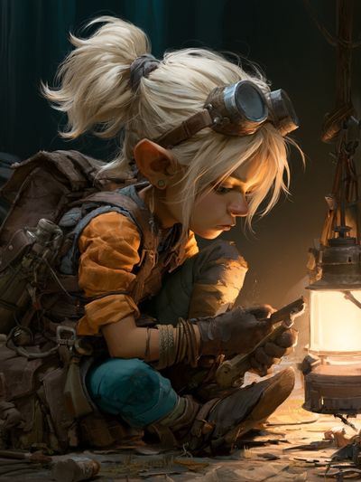 Lantern Explorer Fantasy Illustration Poster.