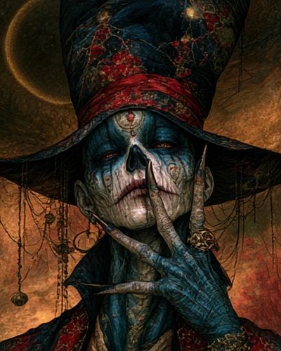 Dark Gothic Skull Portrait Print.
