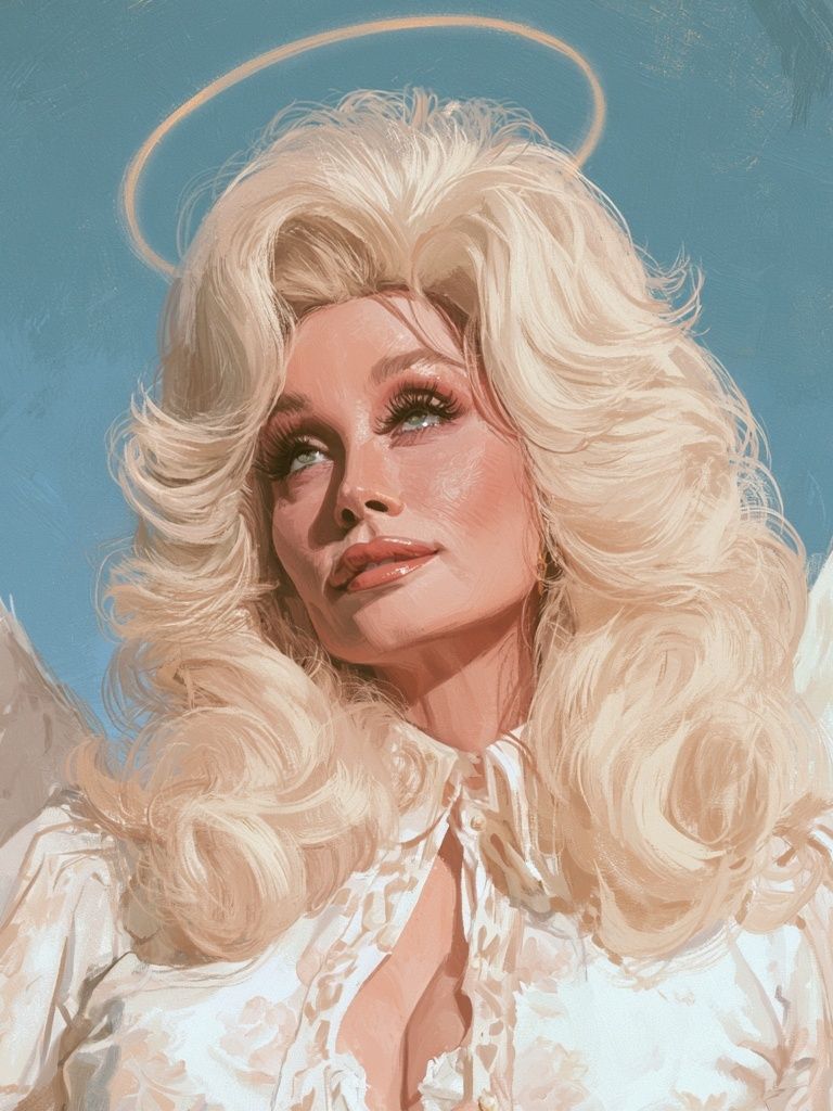 Blonde Angel Portrait Fine-Art Poster. poster detail