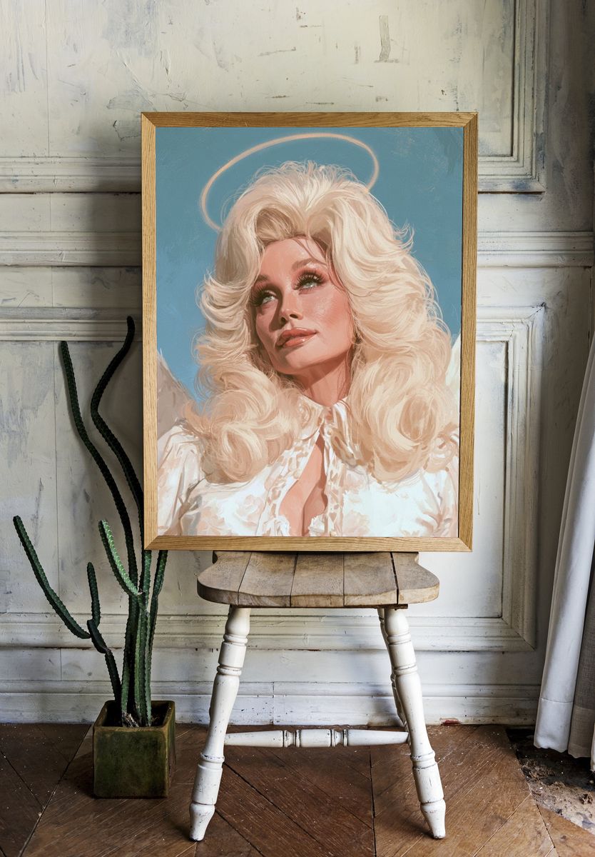 Blonde Angel Portrait Fine-Art Poster. — room view 1