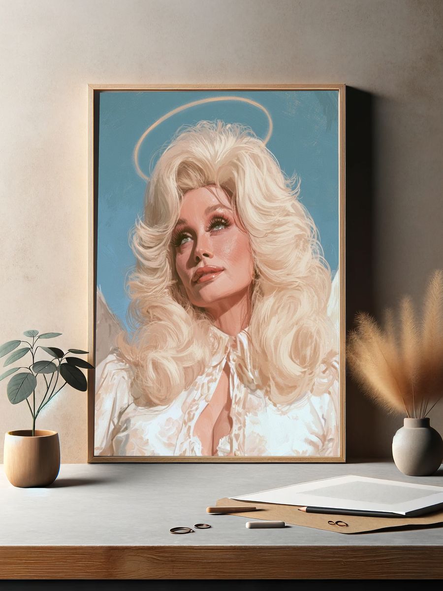 Blonde Angel Portrait Fine-Art Poster. — room view 2
