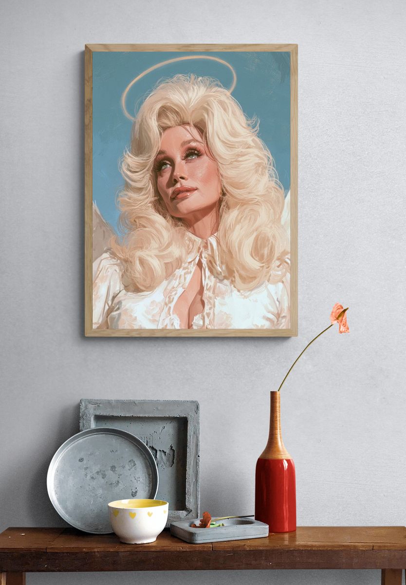 Blonde Angel Portrait Fine-Art Poster. — room view 3