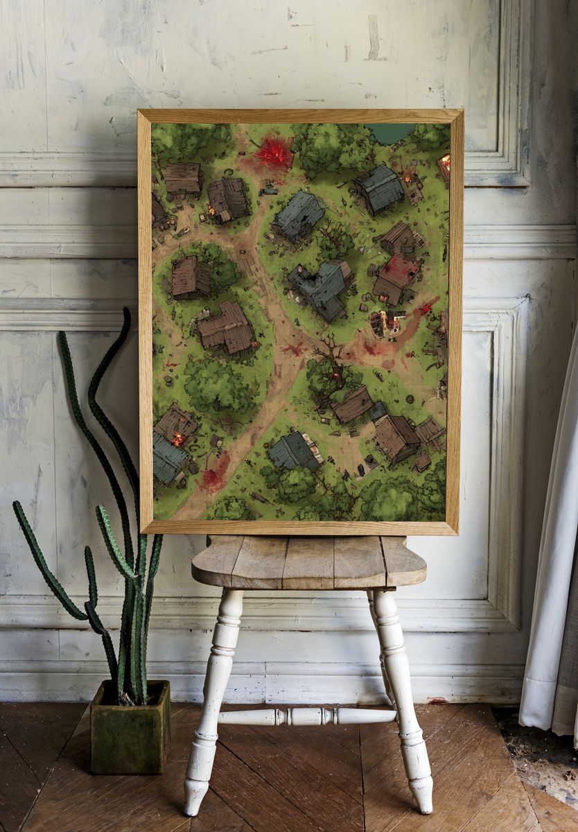 Battlefield Village Illustration Poster. room preview