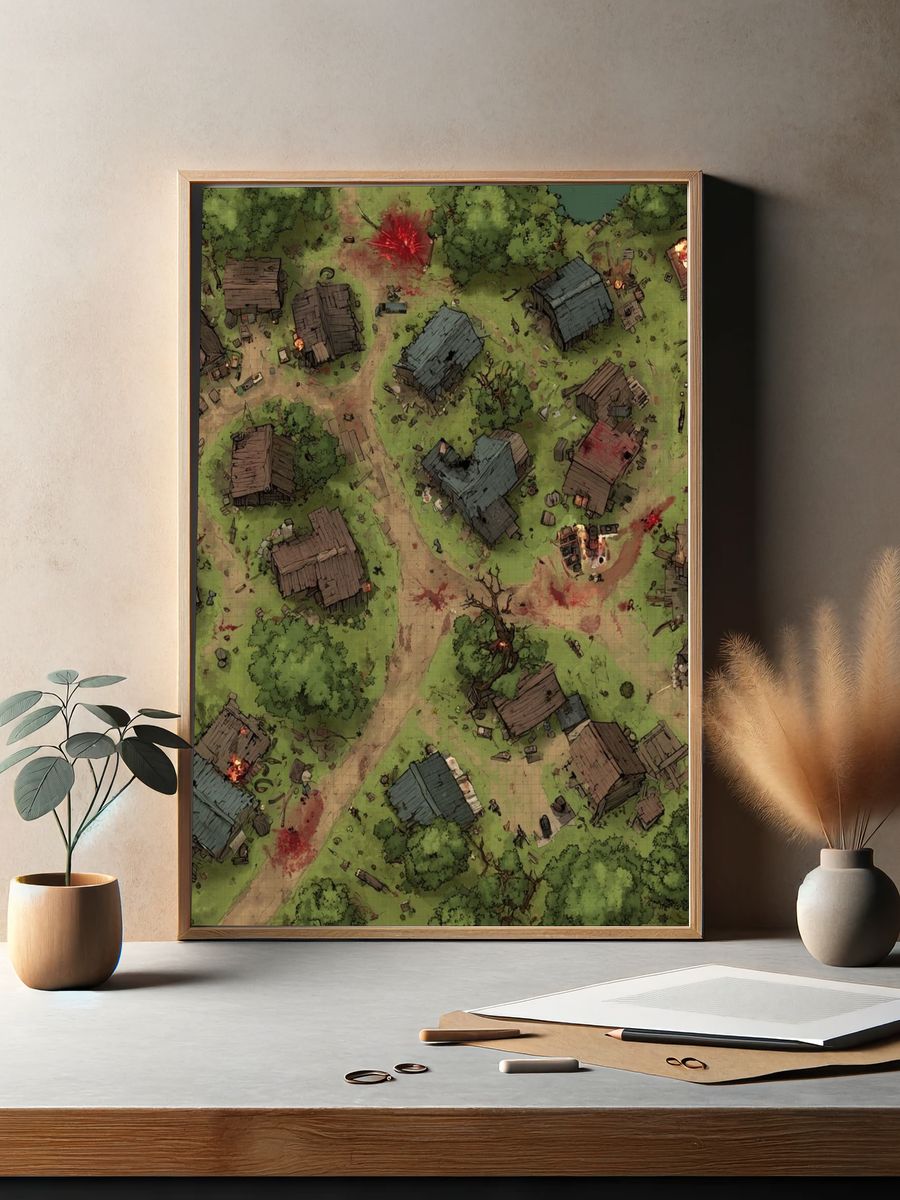 Battlefield Village Illustration Poster. — room view 2