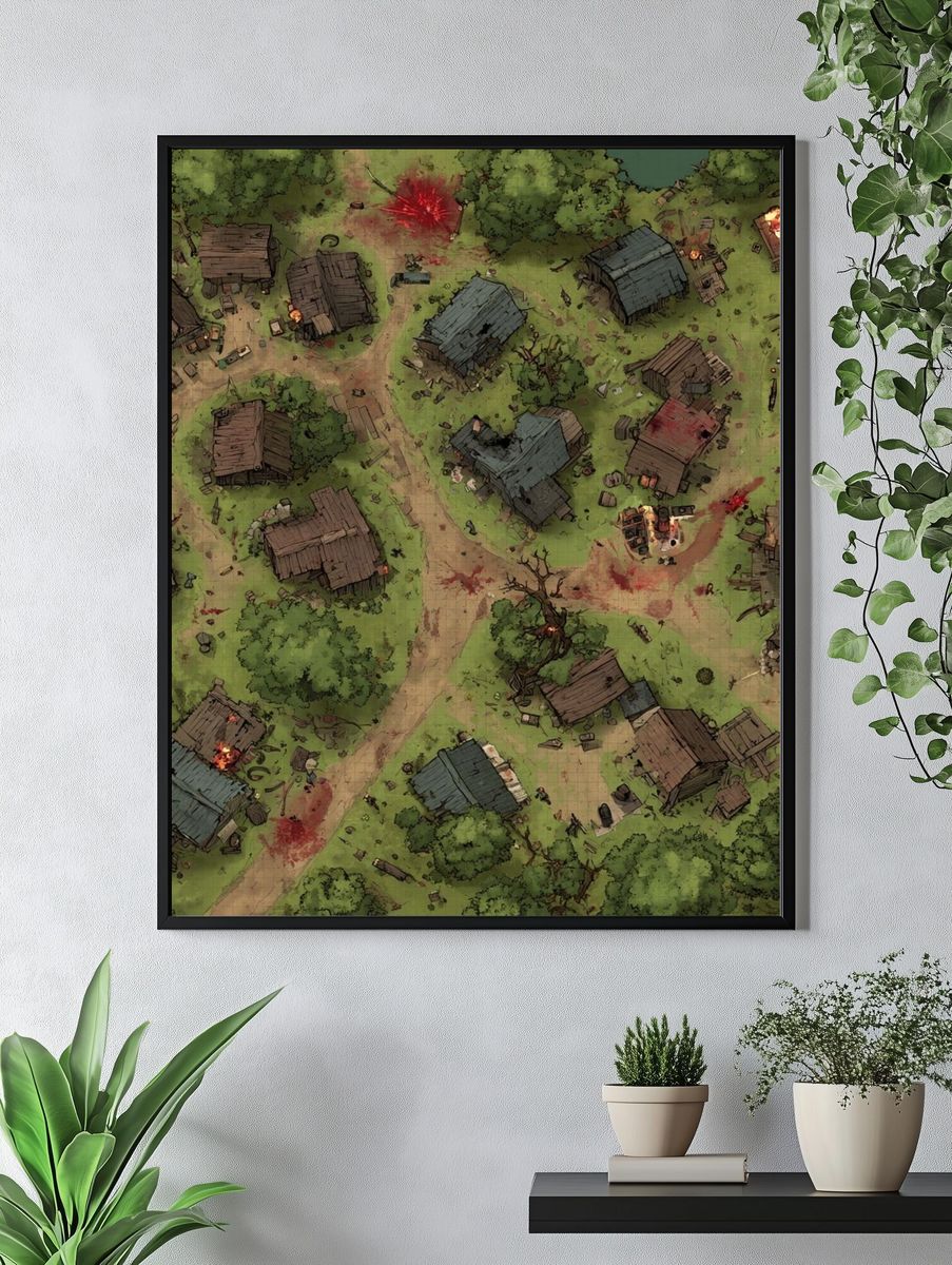Battlefield Village Illustration Poster. — room view 4