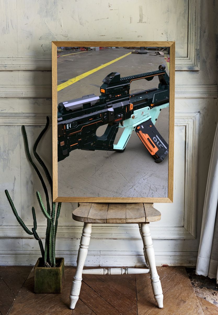 Futuristic Sci-Fi Rifle Print. — room view 1
