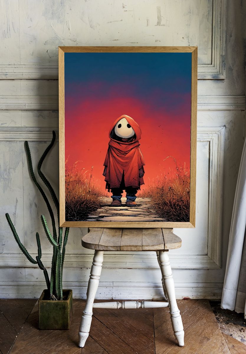 Hooded Figure at Dusk Poster. room preview