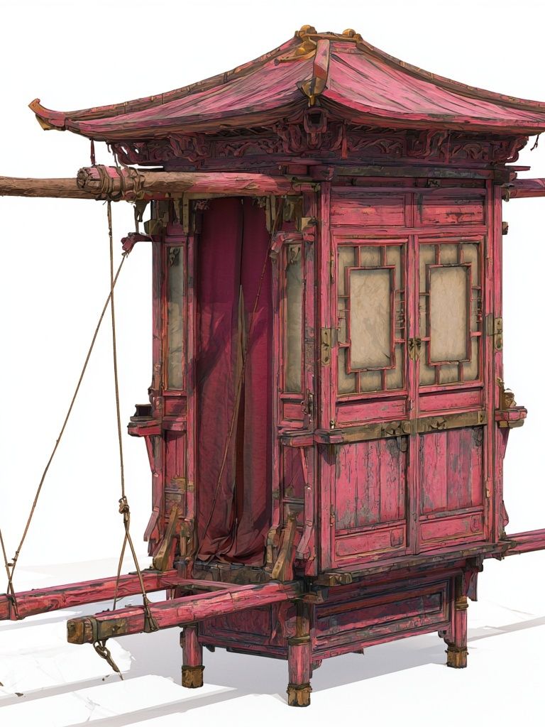 Pink Palanquin Illustration Poster. poster detail