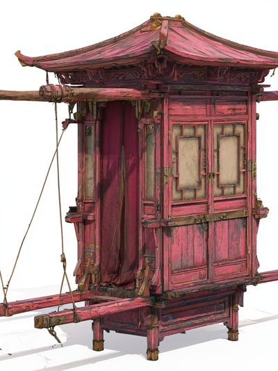 Pink Palanquin Illustration Poster. poster print