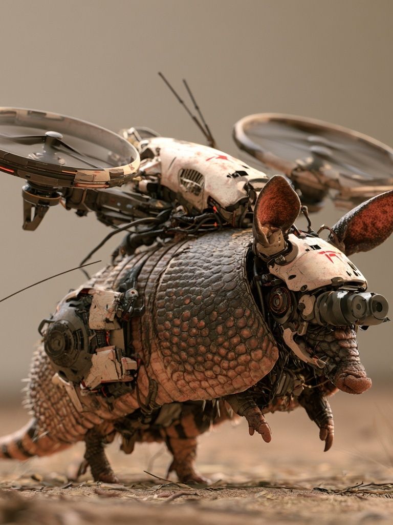 Cyber Armadillo Sci-Fi Print. poster detail
