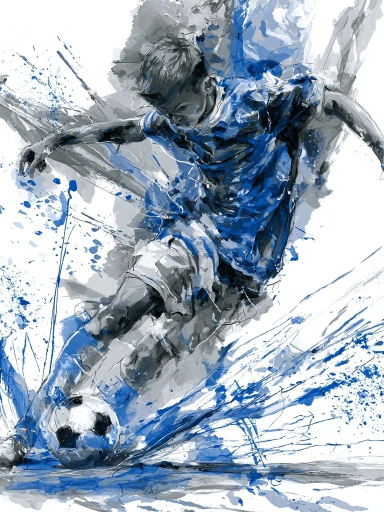 Soccer Player Action Illustration Poster. poster detail