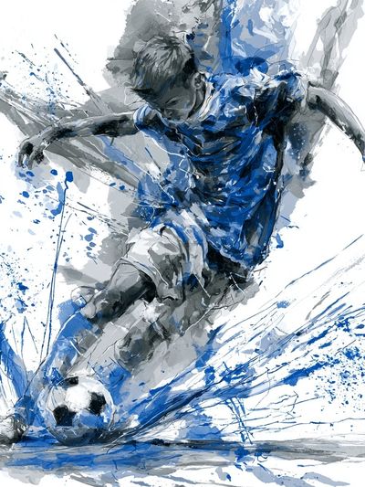 Soccer Player Action Illustration Poster. poster