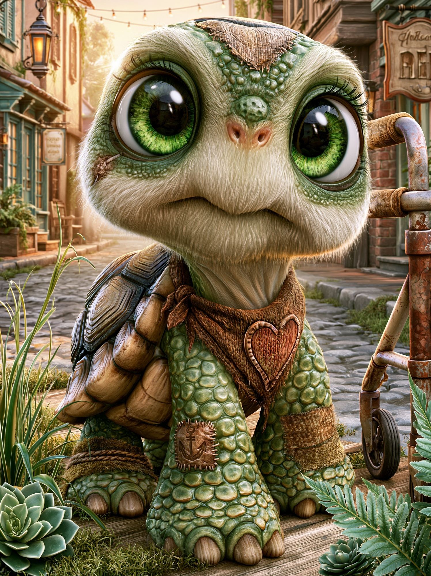 Cute Turtle Character Illustration Poster. poster detail