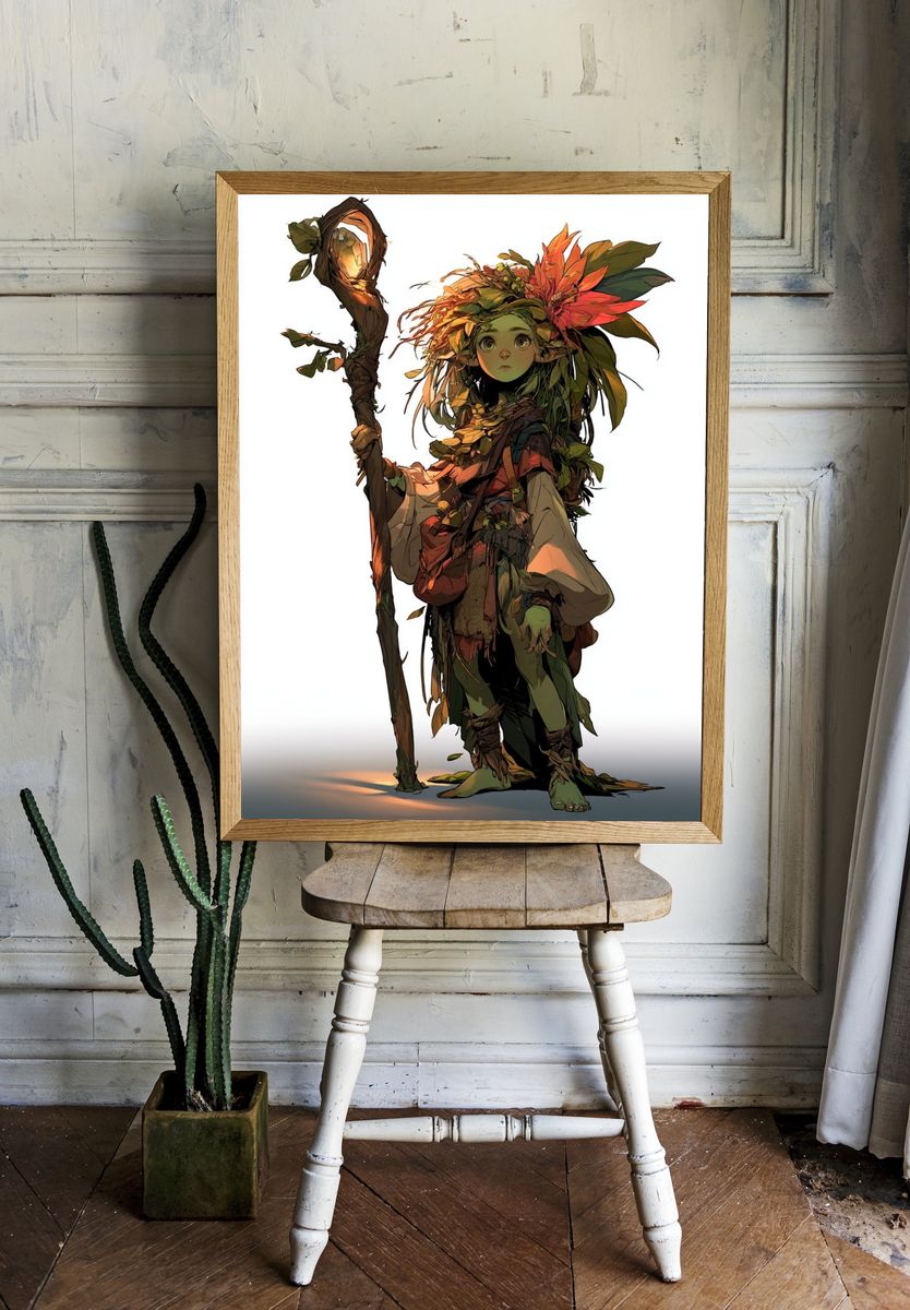 Forest Spirit Illustration Poster. — room view 1