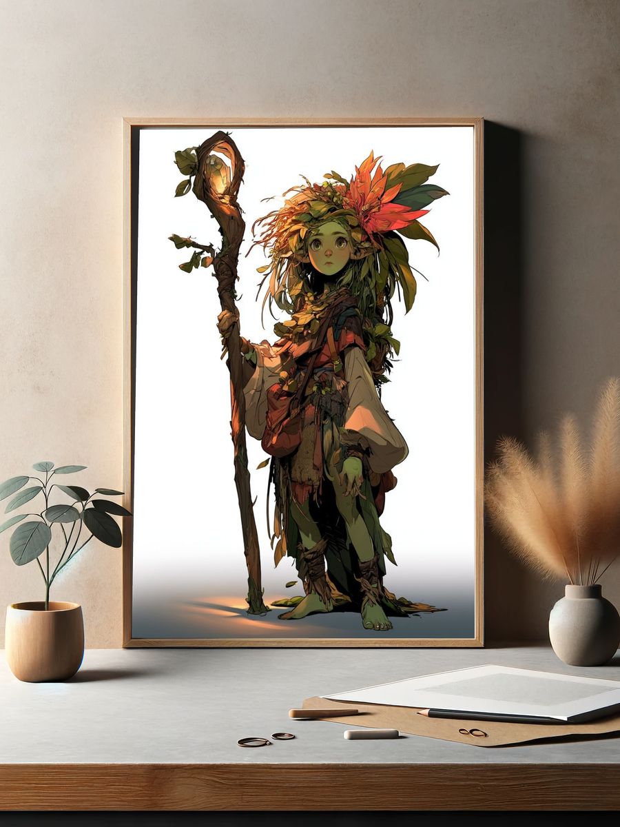 Forest Spirit Illustration Poster. — room view 2