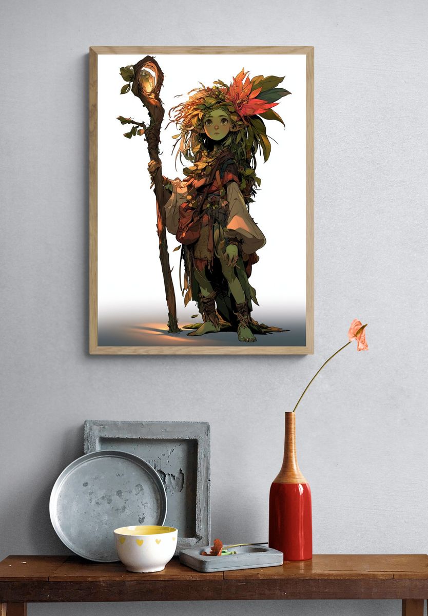 Forest Spirit Illustration Poster. — room view 3