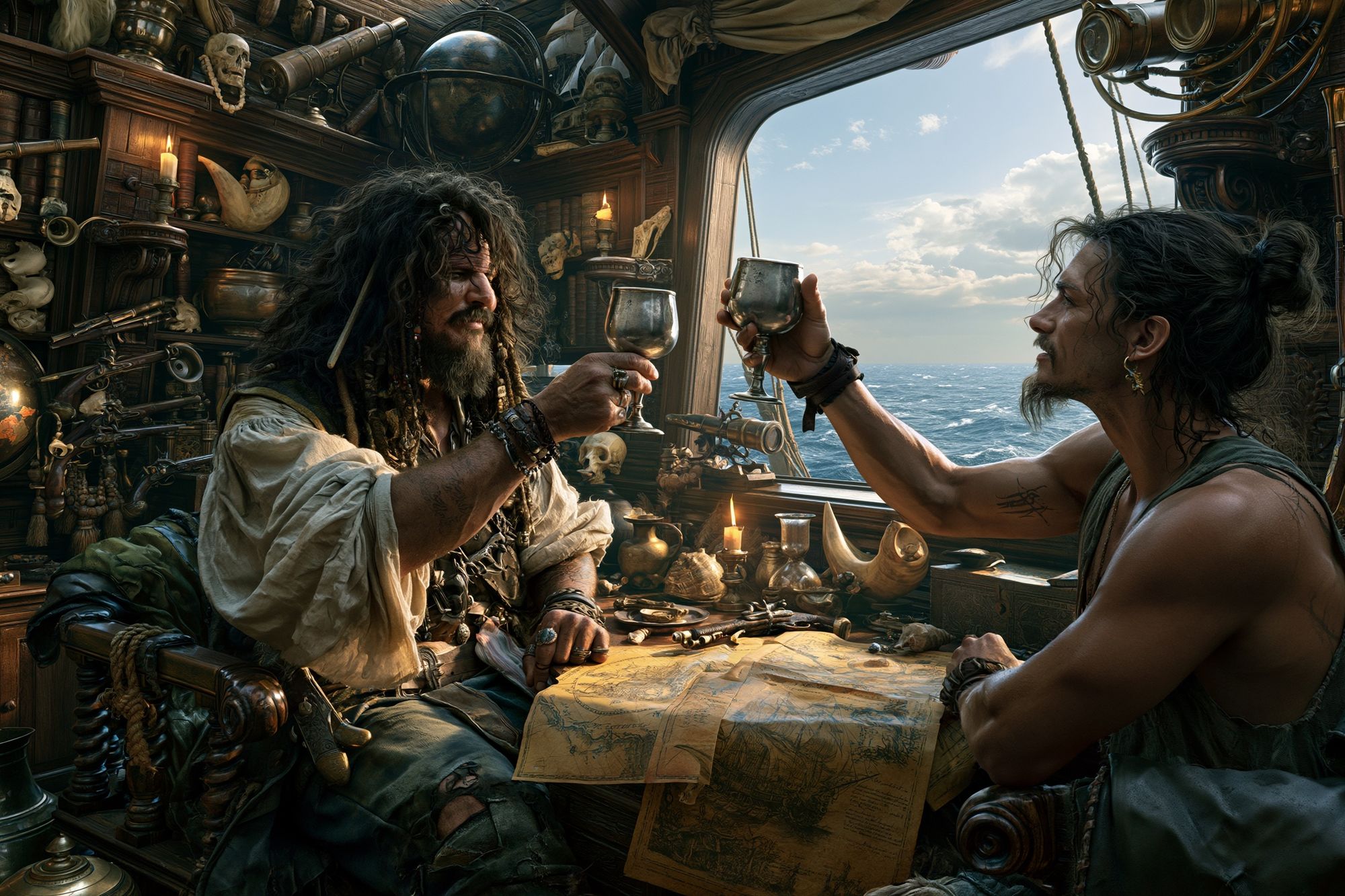 Pirate Ship Cabin Illustration Poster. poster — illustration art