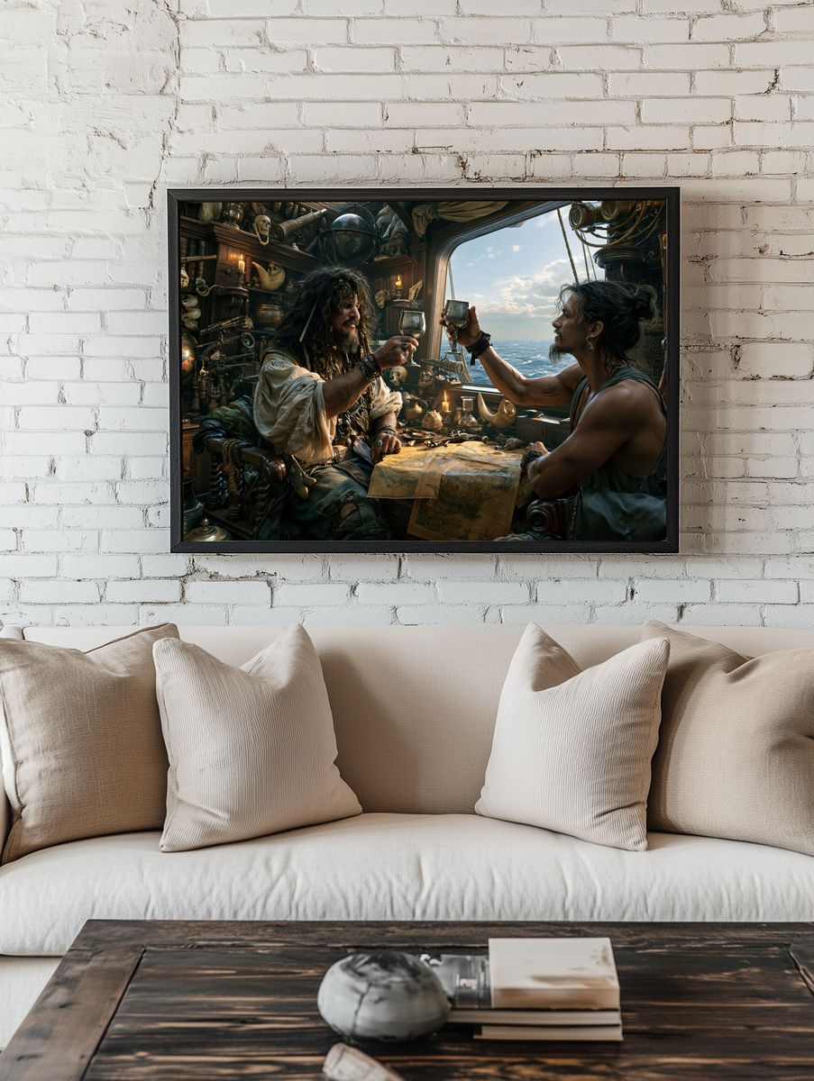 Pirate Ship Cabin Illustration Poster. — room view 1