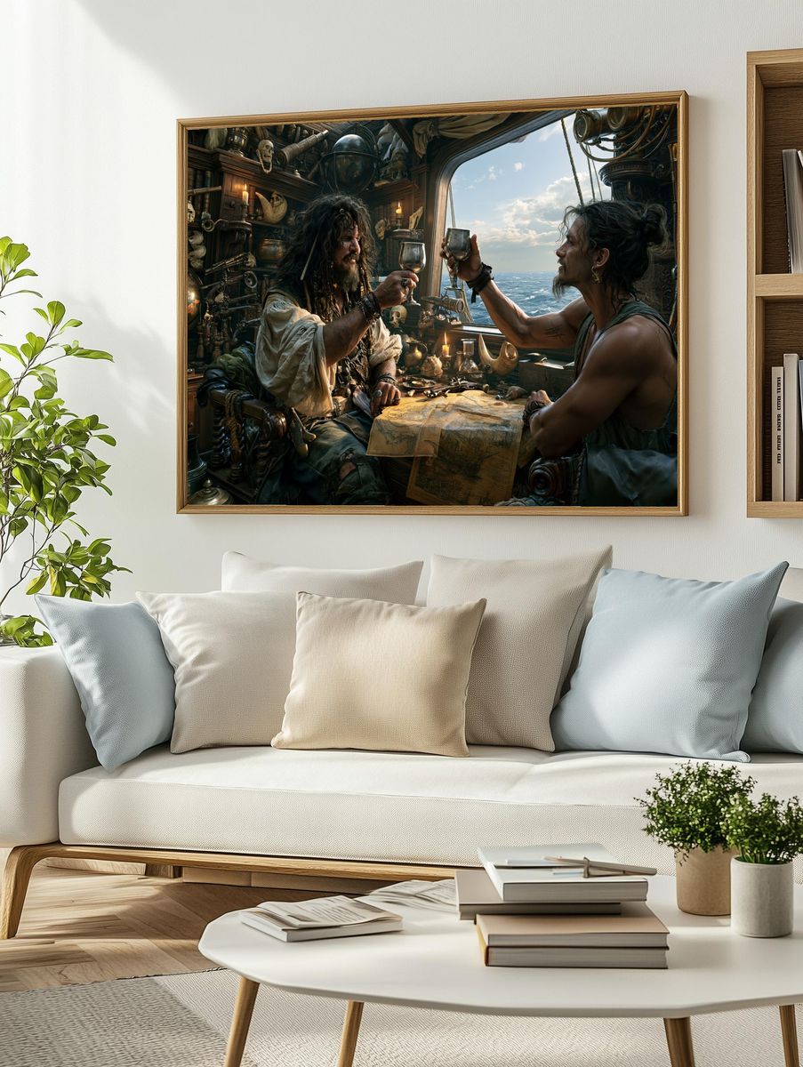 Pirate Ship Cabin Illustration Poster. — room view 2