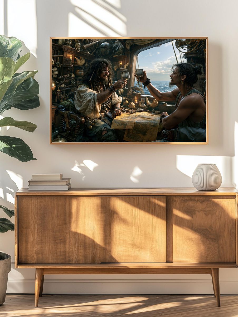 Pirate Ship Cabin Illustration Poster. — room view 3
