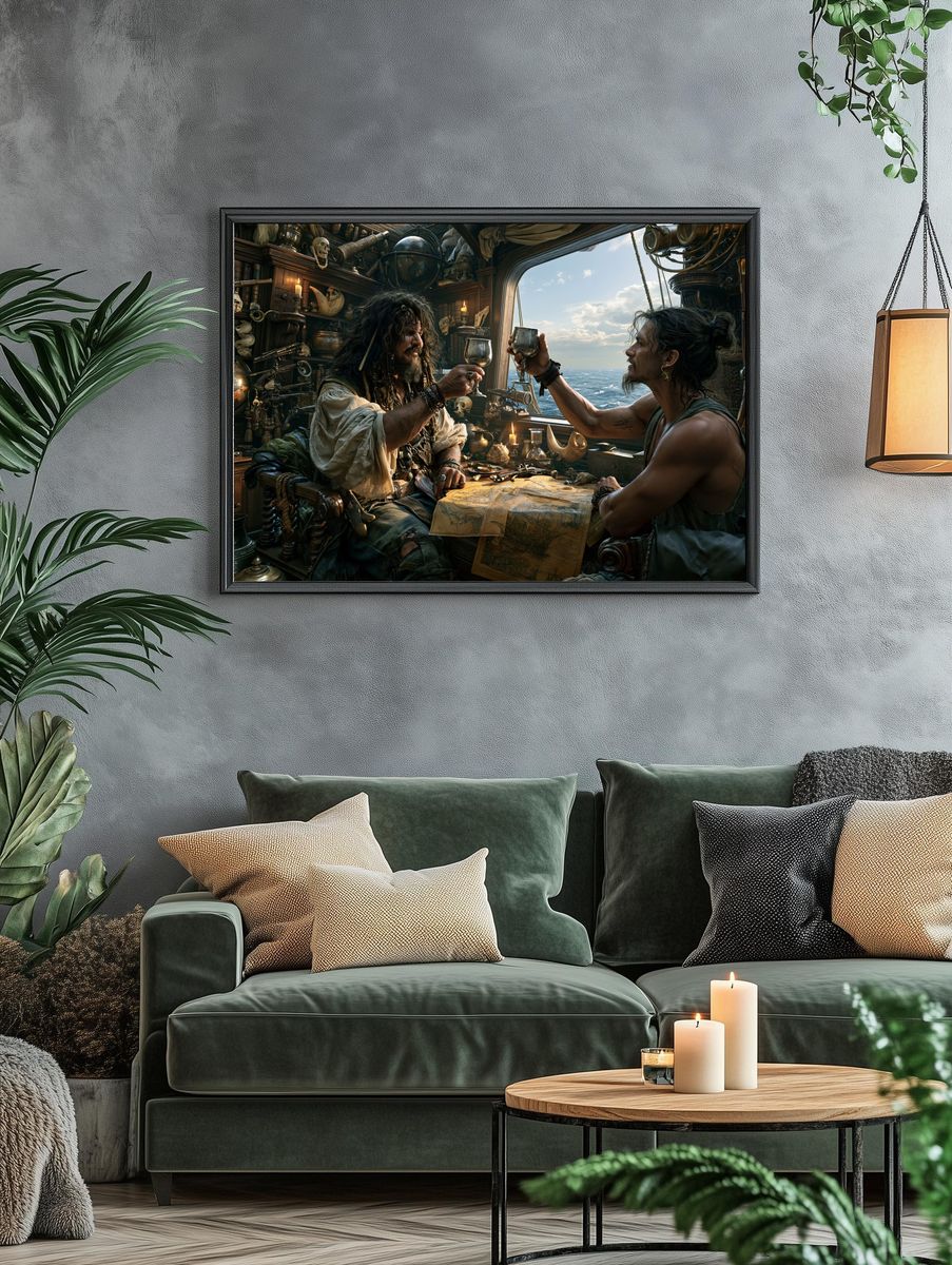 Pirate Ship Cabin Illustration Poster. — room view 4
