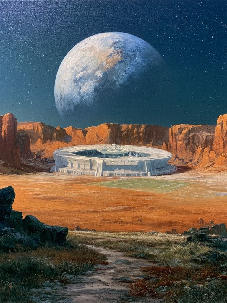 Alien Stadium Landscape Poster. poster detail