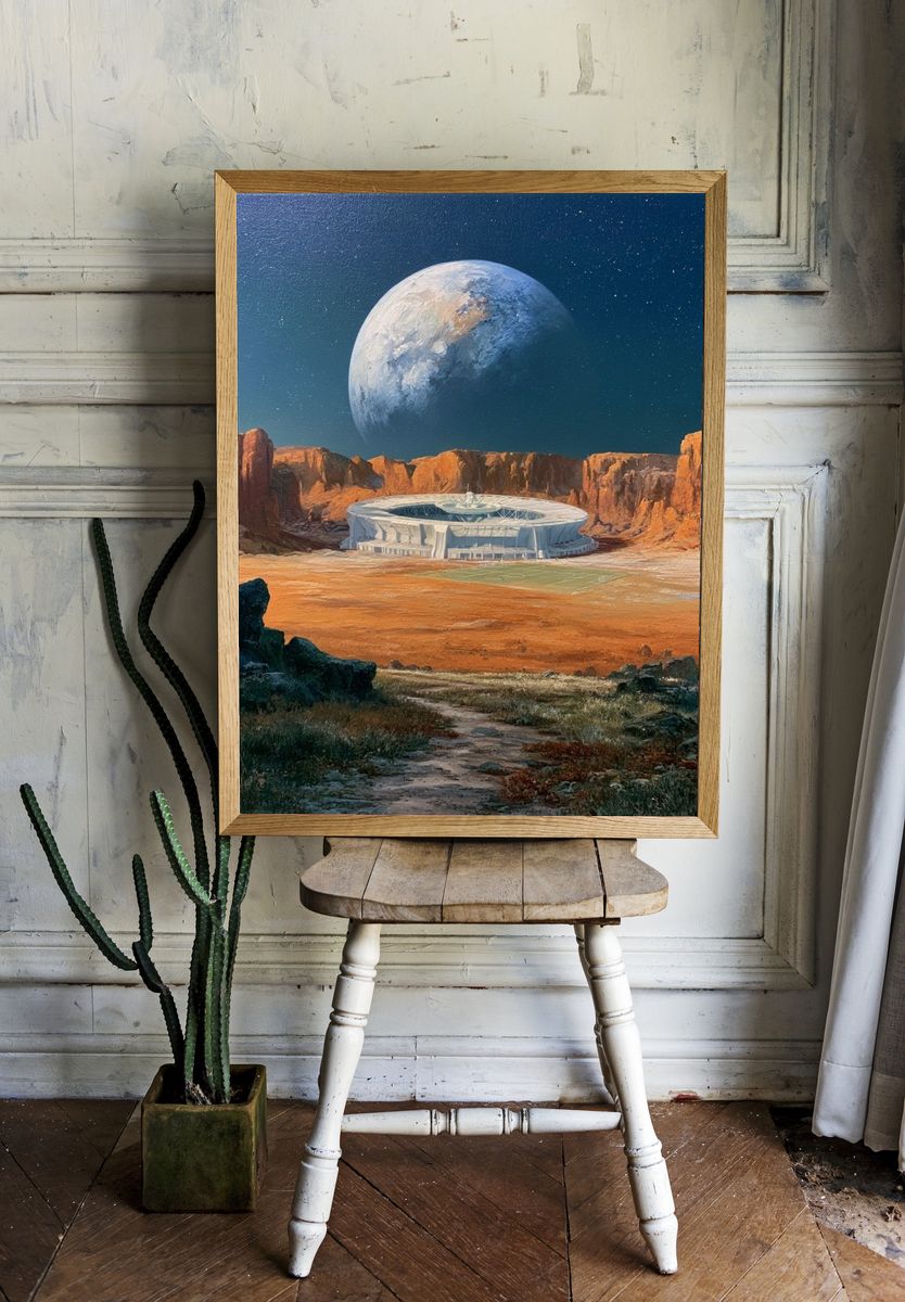Alien Stadium Landscape Poster. room preview
