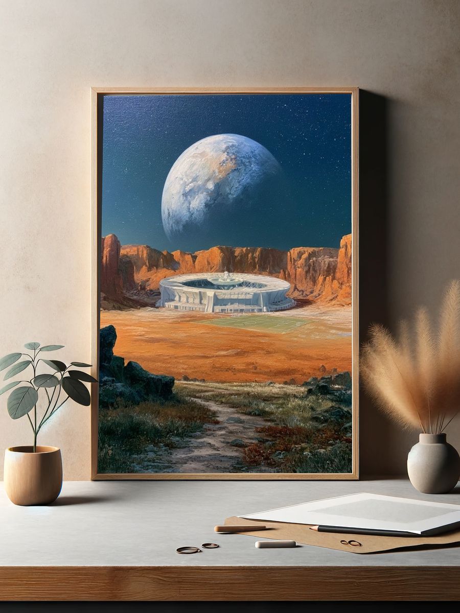 Alien Stadium Landscape Poster. — room view 2