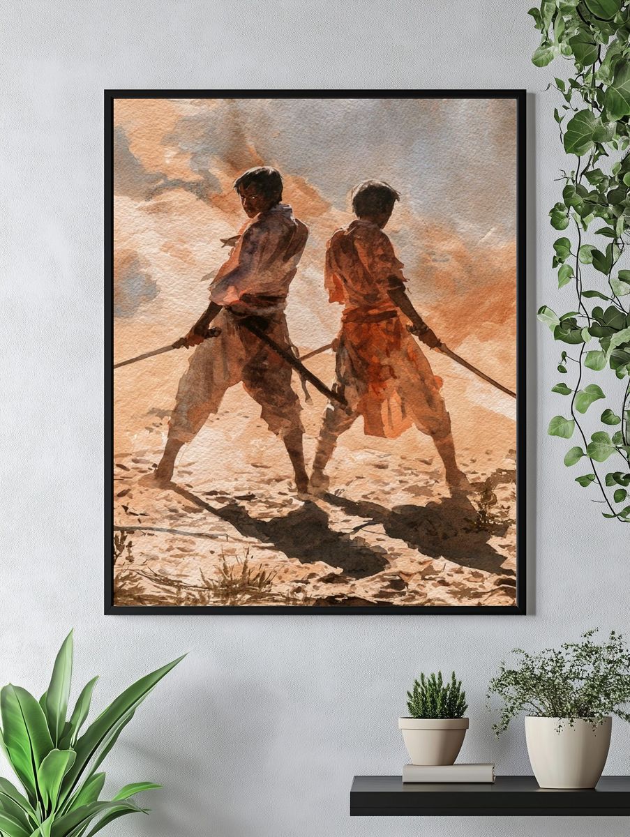 Desert Duel Watercolor Print. — room view 4