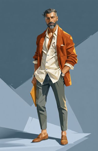 Stylish Man Portrait Illustration Poster.