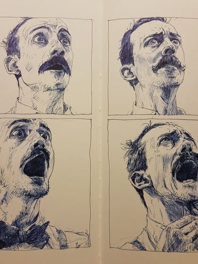 Expressive Portrait Study Illustration Poster.