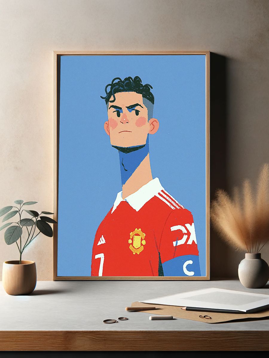 Football Captain Portrait Print. — room view 2